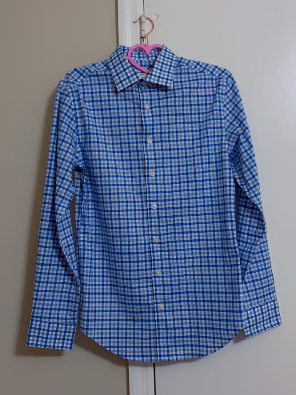 Goodfellow & Co Blue and White Check Button-Down Shirt